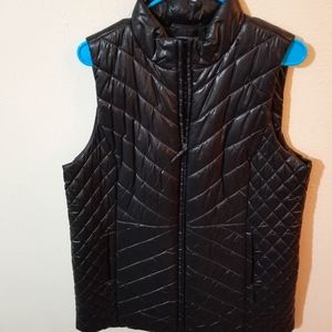 Talbots Black Long Puffer Vest